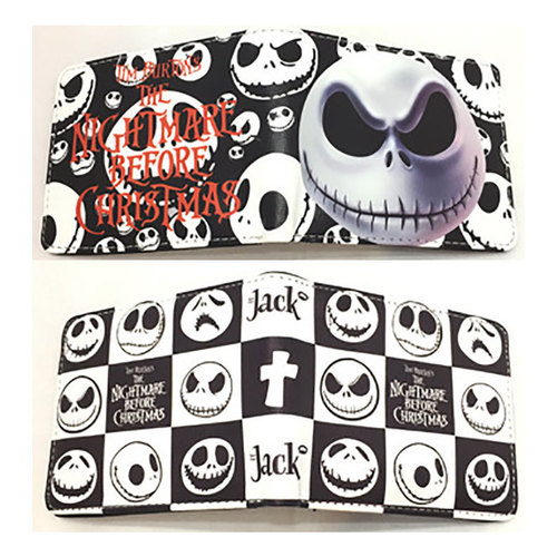 Skull Jack The Nightmare Before Christmas Coin Purse JACK Short Zipper Wallet Leather Wallet Card Holder Wallet