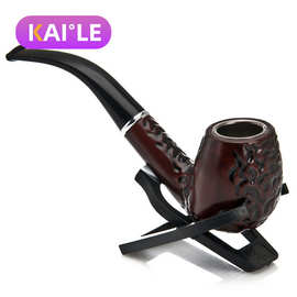 胶木波纹复古男士工艺弯式胶木短款烟斗木质烟斗烟具可拆卸pipe