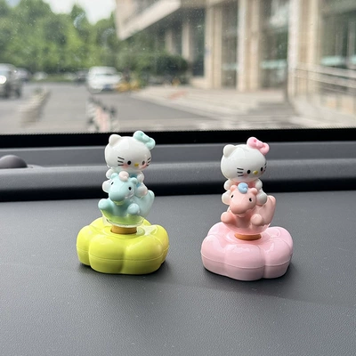 Car ornaments Kitty car ornament, suitable for - rotating-kt-cat-pink-green-with-adhesive