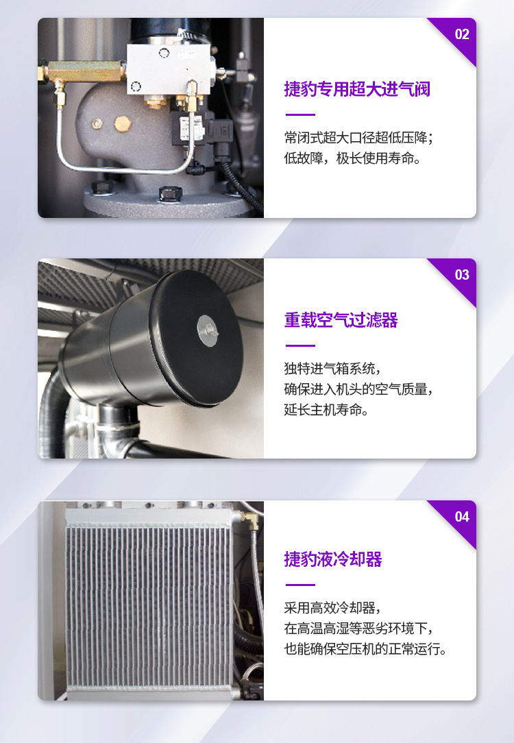 Jaguar Air Compressor 15Kw 20Hp 15Kw Screw-Type Permanent Magnet Variable Frequency Industrial-Grade Energy-Saving 30%
