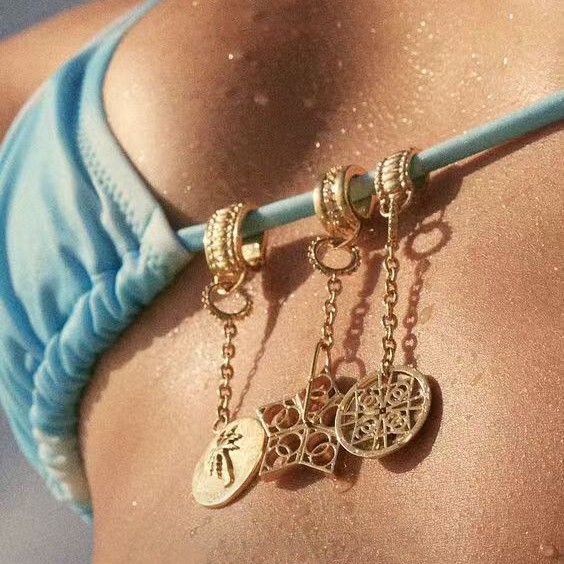 Stainless Steel Bikini Buckle Swimming Pool Ocean Series Starfish Shell Pendant 18K Gold Color High-grade Sense Jewelry Stainless Steel Bikini Buckle Swimming Pool Ocean Series Starfish Shell Pendant 18K Gold Color High-grade Sense Jewelry