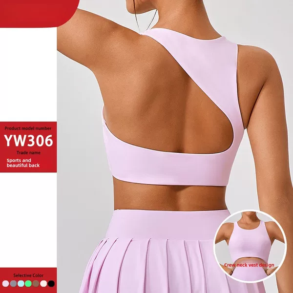 European and American Ins Beautiful Back Sports Underwear Women's Shockproof Yoga Bra Gather-up Running High Strength Sports Fitness Vest