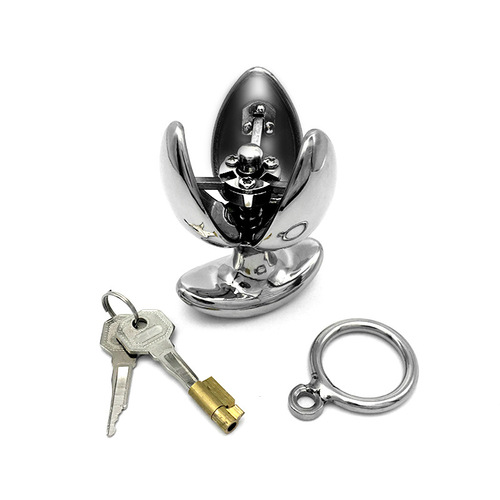 Stack INNSUTD Silver Lotus Anus Lock Chastity Lock Open and Close Anal Plug Expander Adult Product One Piece Dropshipping