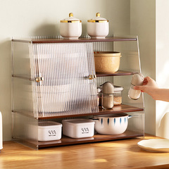 Kitchen racks, spices, dishes, storage racks, microwave ovens, countertop supplies, household multi-layer storage cabinets