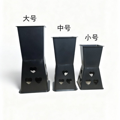 Artifact Large black Flower vase wholesale Bouquet of flowers base square Mini Floral barrel