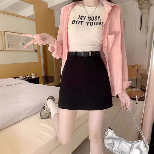 Gray suit short dress for women, summer American hot pants, bodycon skirt, petite, high-waisted A-line skirt