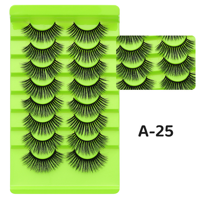 DINGSEN fuente transfronteriza fábrica pestañas falsas 8 pares de pestañas naturales gruesas de gran volumen LOGO