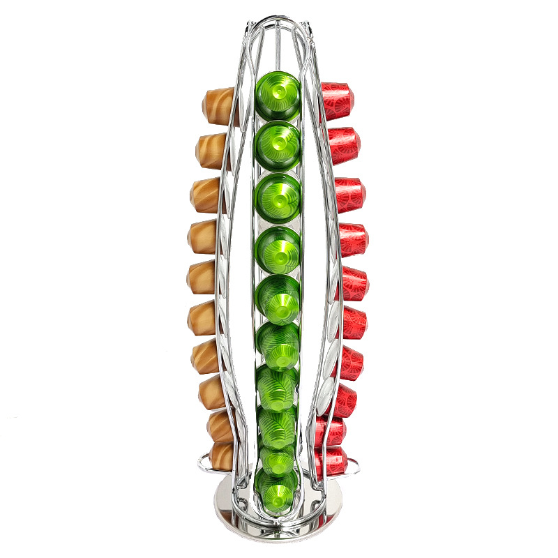 Xirui Cápsula de café rack de almacenamiento rack de exhibición 40 cápsulas Nespresso giratorio cápsula rack de café en stock
