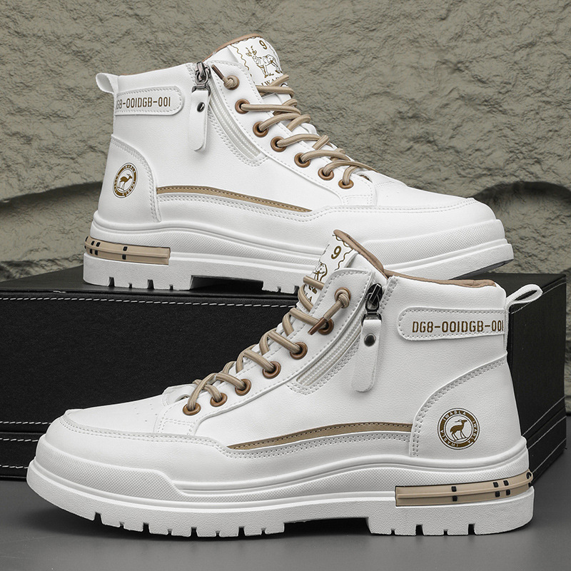 High-Top Men's Shoes 2025 Winter New Trendy Versatile High-End Men's Outdoor Work Casual Trendy Shoes