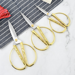 Factory wholesale stainless steel dragon and phoenix scissors wedding opening ceremony cutting scissors household paper cutting festive scissors