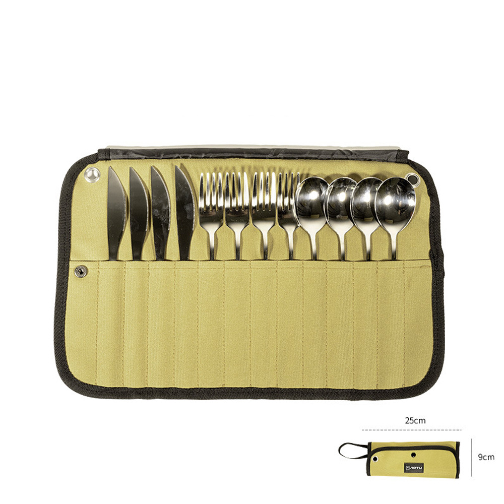 Bolsa portátil de almacenamiento de cubiertos al aire libre bolsa de colgar cubiertos de acero inoxidable bolsa de viaje bolsa de almacenamiento de cocina bolsa de acampamento