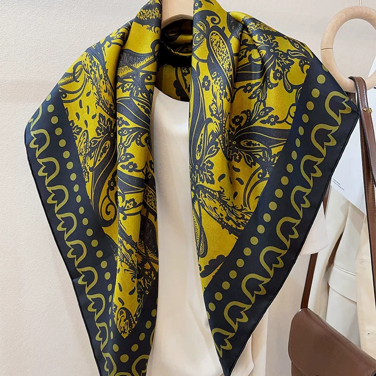 Тяжелый 16мм диагональный шелк! Настоящий шелковый шарф женский двусторонний серо-зелёный Peslisan шелковый шарф-шаль двойного использования