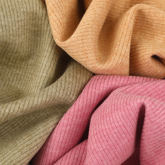 380g Imitation Cashmere Thin Strip Fabric Pull Frame Breathable Rib Fabric Women's Dress Pajamas Casual Wear Fabric