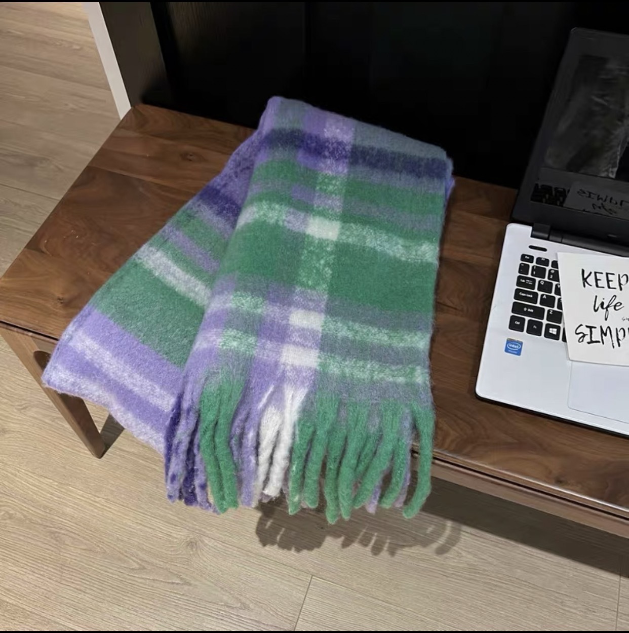 Maillard i mitation cashmere plaid per donna, versatile in inverno, sciarpa coreana di alta qualità, spessa e calda_voghion.com