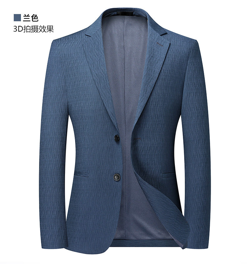 Áo vest nam mỏng mùa xuân thu dáng ôm, vải jacquard co giãn không cần ủi, phong cách Hàn Quốc — Màu xanh, Màu xám chi tiết 18