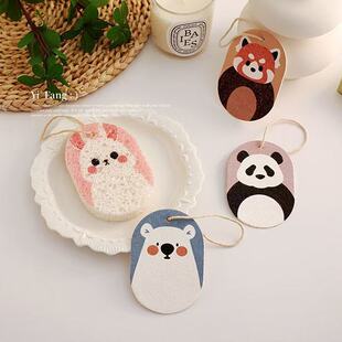 Cute animal compressed wood pulp cotton dishwashing cleaning artifact decontamination oil-free dishwashing cotton kitchen supplies rag
