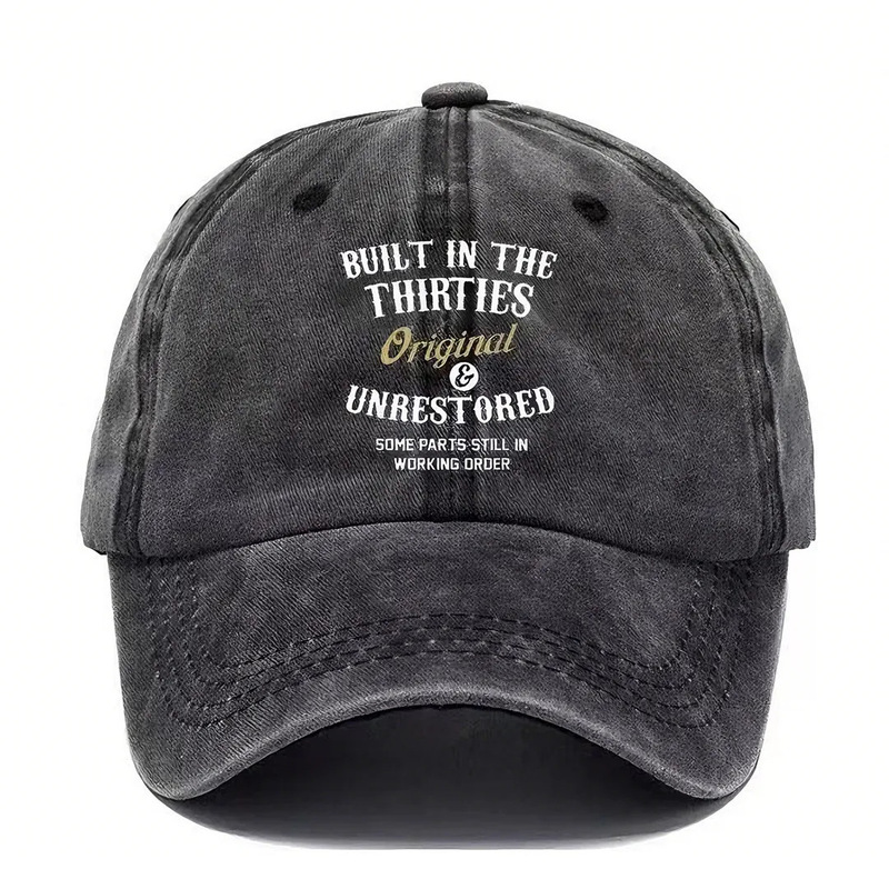Cross-Border Trade Hot-Selling 1930S Washed Baseball Cap with Printed Logo, Sun Protection Peaked Cap, Unisex Hat