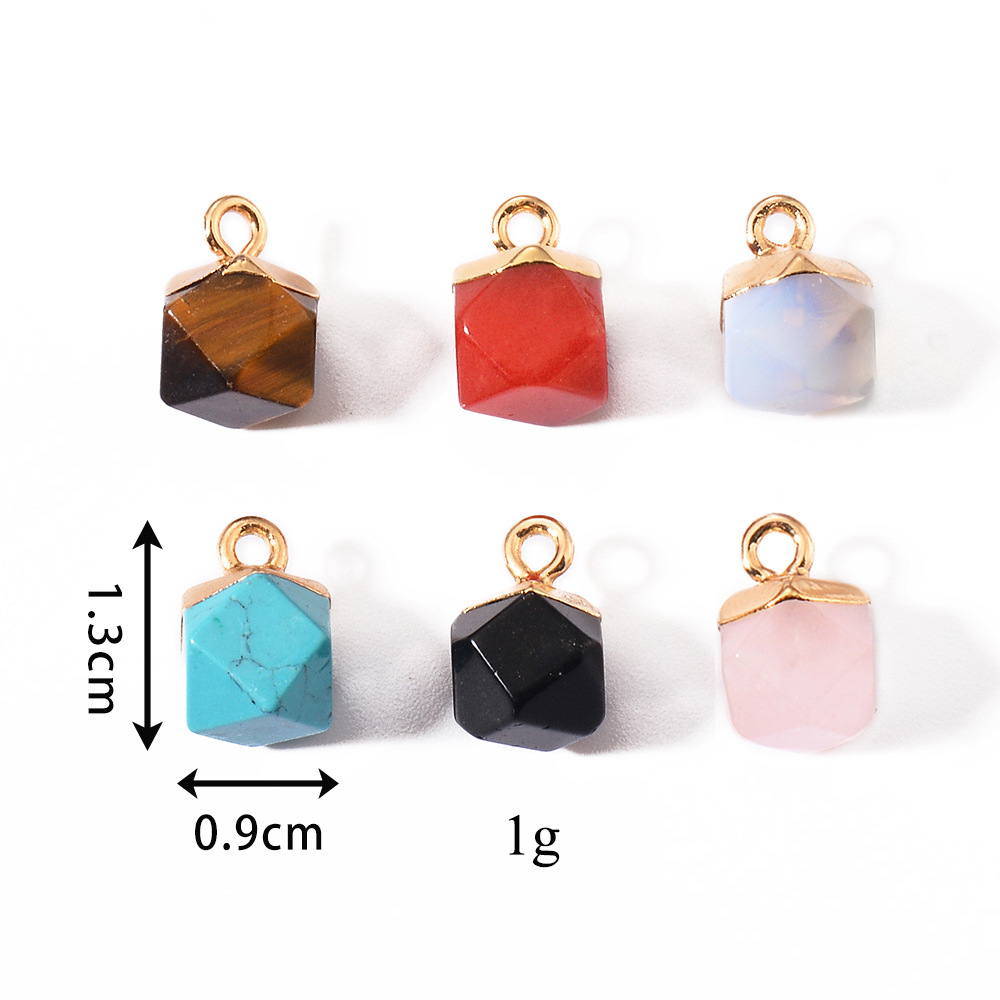 5 Pcs/package Simple Style Geometric Natural Stone Plating Inlay Pendant Jewelry Accessories display picture 1