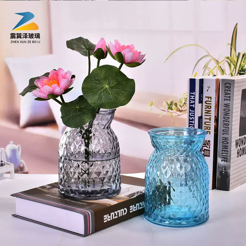 批发创意菠萝透明玻璃花瓶彩色水培玻璃花瓶家居装饰桌面插花器