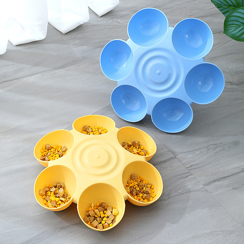 Cross-border new flower-shaped dog bowl multi-functional pet feeding bowl multi-pet edible pet bowl food basin wholesale