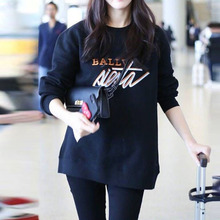 2024秋季新款韩版时尚明星同款一件代发ins宽松字母中长款卫衣女