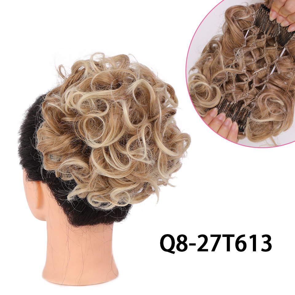 Coletero Postizo de Cabello Rizado de Fibra de Alta Temperatura con Aspecto Natural para Mujeres image 18