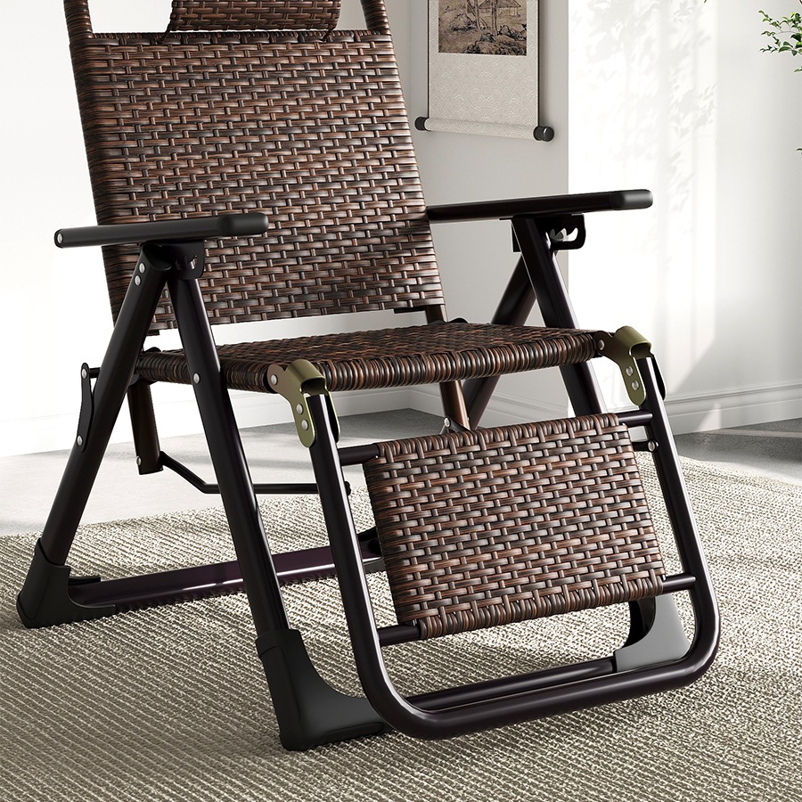 등나무 의자 접이식 점심 휴식 게으른 사무실 낮잠 침대 야외 해변 의자 성인 안락 의자 등받이 레저 의자 홈