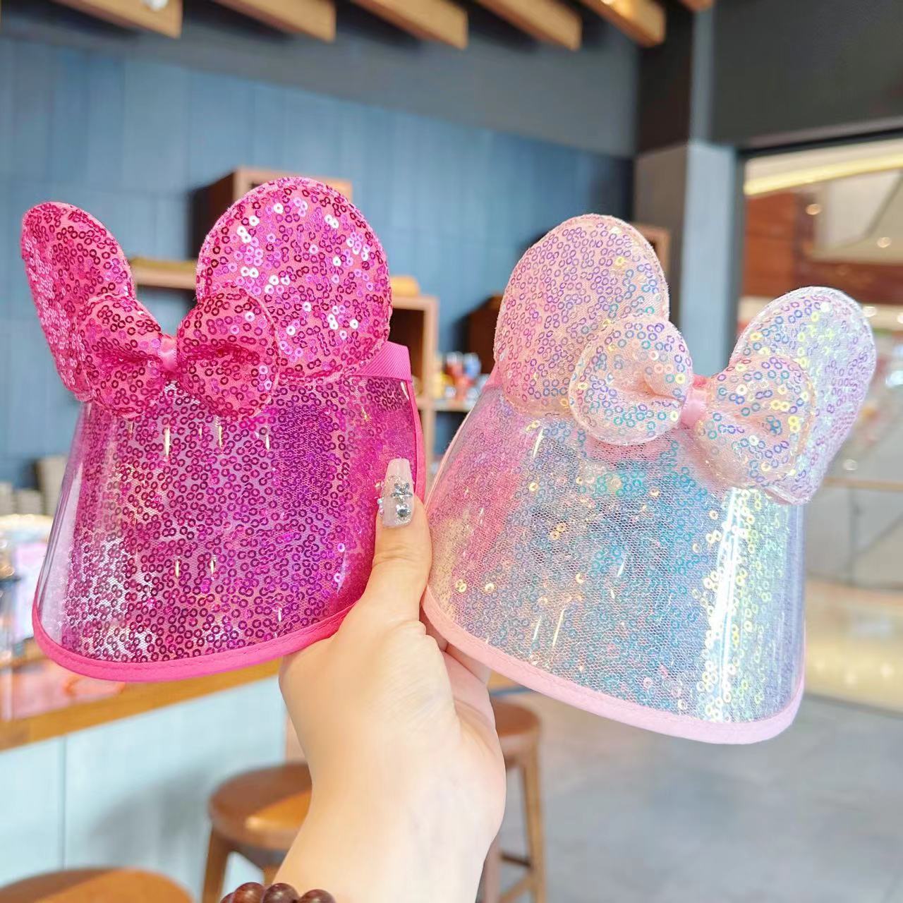 Kid's Cartoon Style Bow Knot Sequins Sun Hat display picture 1