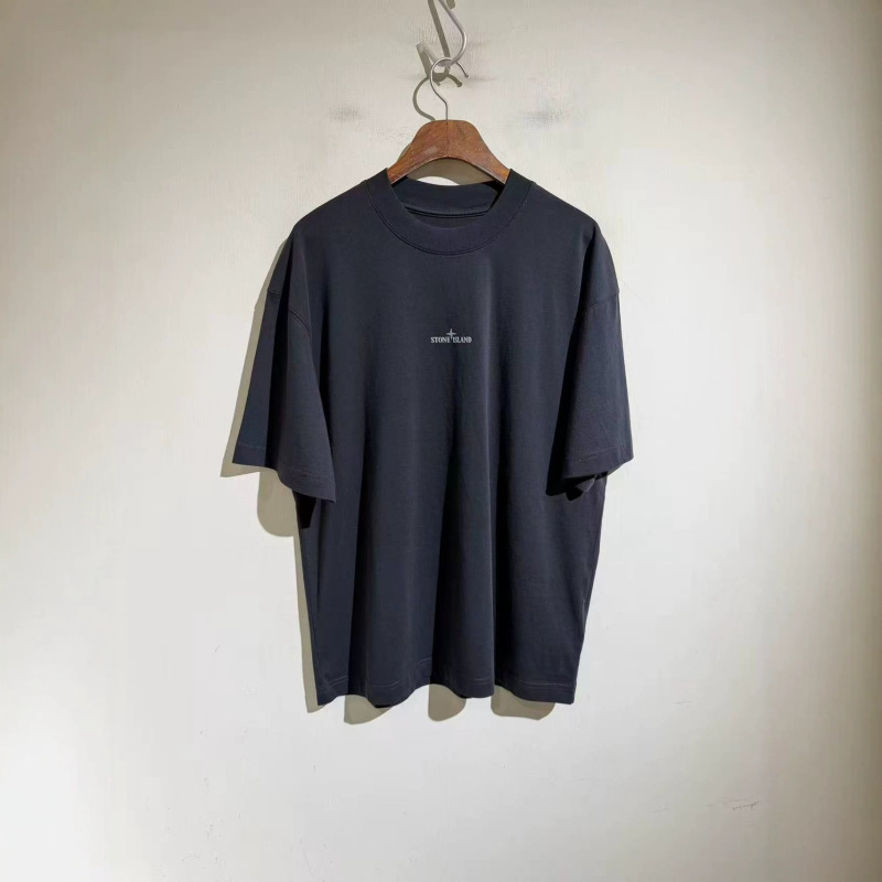2026Aw Latest Stone Vintage Letter Photo Print Loose Round Neck Unisex Casual Breathable Short-Sleeve T-Shirt