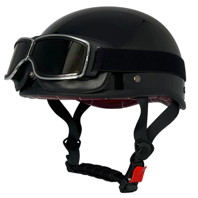 Motosiklet kaskı (dəbilqə) — electric motorcycle portable helmet cross-border - bright-black-square-retro-mirror-m