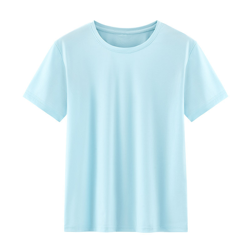通気性と涼しさを備えたシームレスなアイスシルク速乾性Tシャツレディースラウンドネックルーズ通気性速乾性ビジネスカジュアルTシャツ|undefined