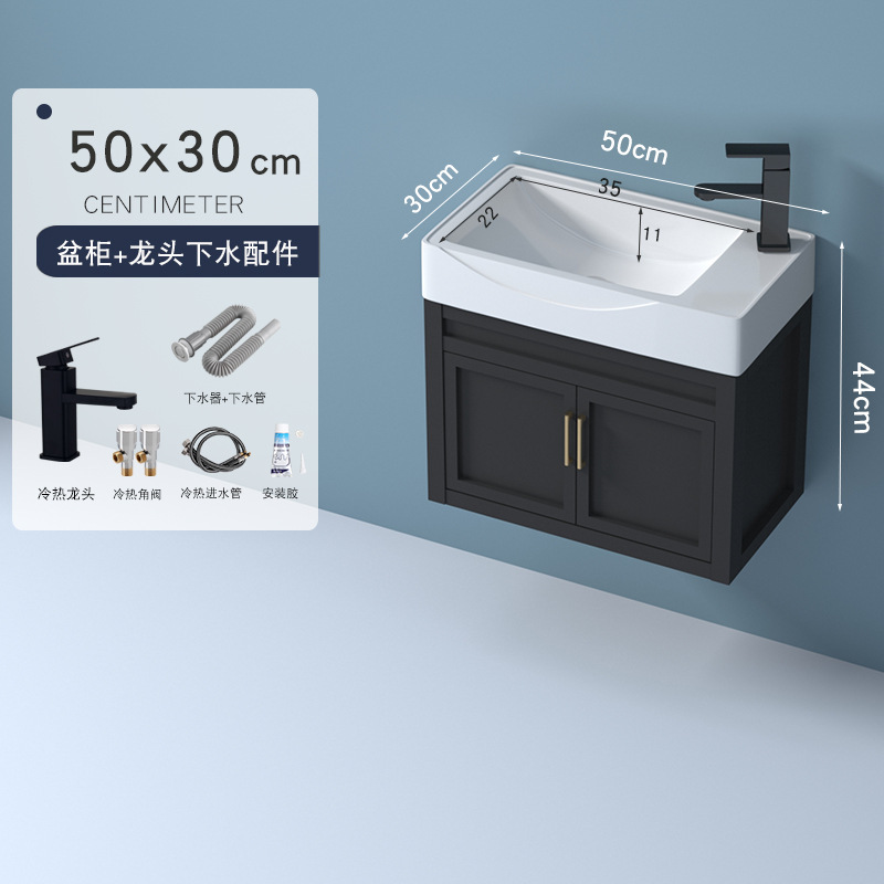 Pequeño espacio de apartamento de aluminio gabinete de baño combinación de baño lavabo del Gabinete lavabo del gabinete del baño lavabo