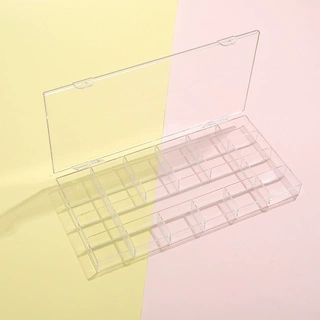 美甲饰品盒异形钻石21格饰品装饰盒甲片美甲笔套装收纳盒化妆品包