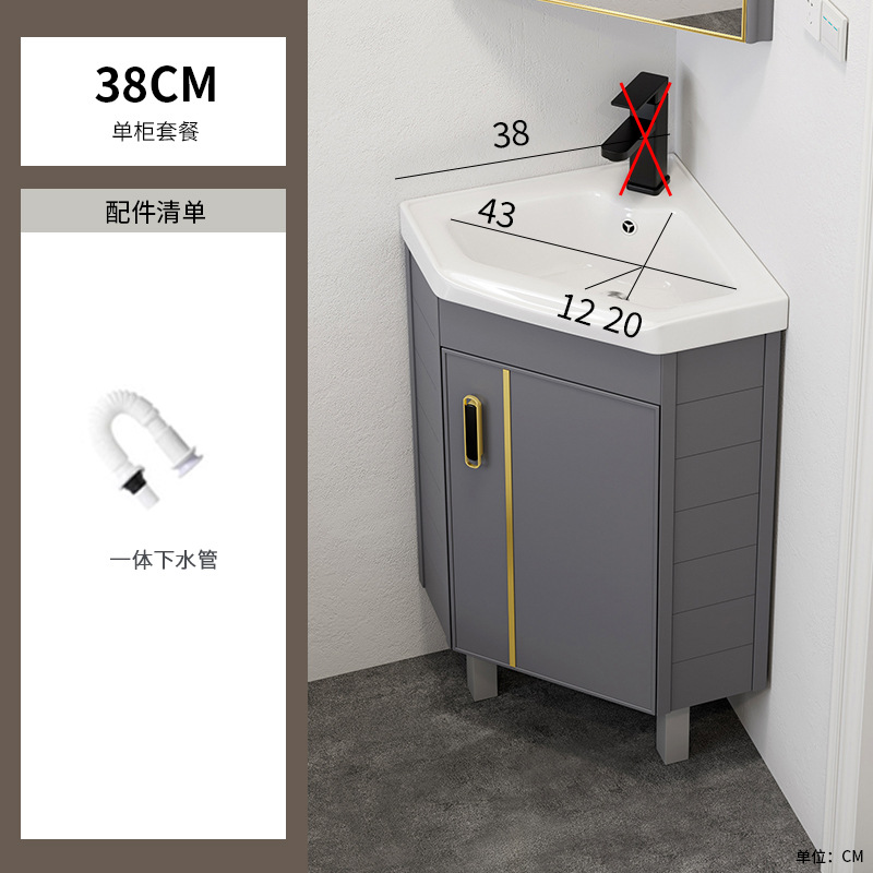 gabinete de baño de aluminio espacial tipo piso combinado tipo pequeño baño lavabo de triángulo lavabo esquina lavabo