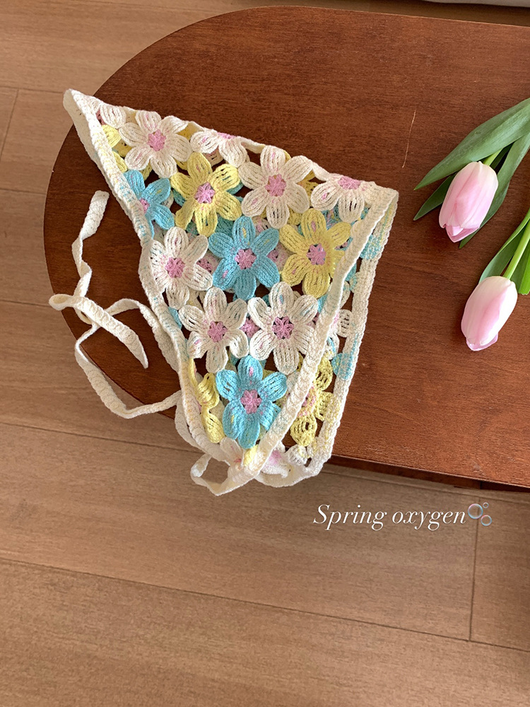 Dopamina transfronteriza Daisy toallas triangulares de punto caliente viaje dulce encantador pañuelo de estilo mujer