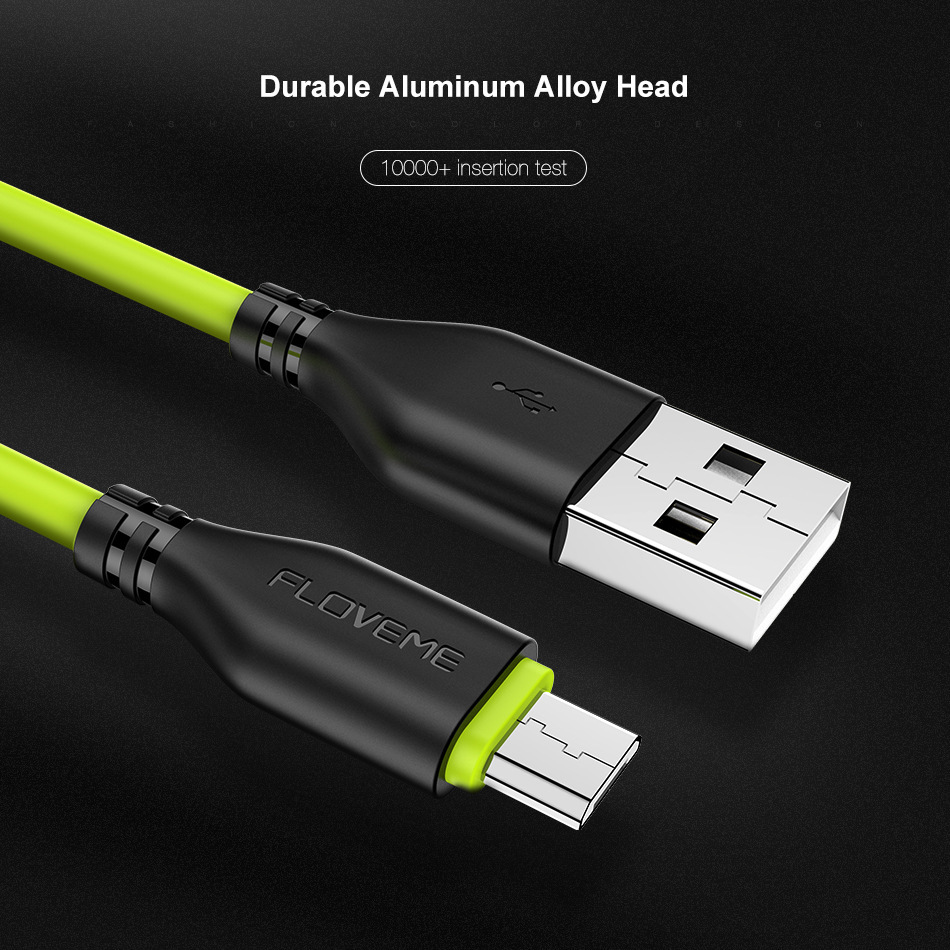 Floveme TPE cavo di ricarica per casa e ufficio per telefono cellulare 2.2A 30 cm 100 cm micro interfaccia_voghion.com