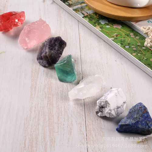 Seven-Color Raw Stones, Aroma Stones, Diffuser Stones for Terrarium Decorations, Crystal Rough Material Wholesale