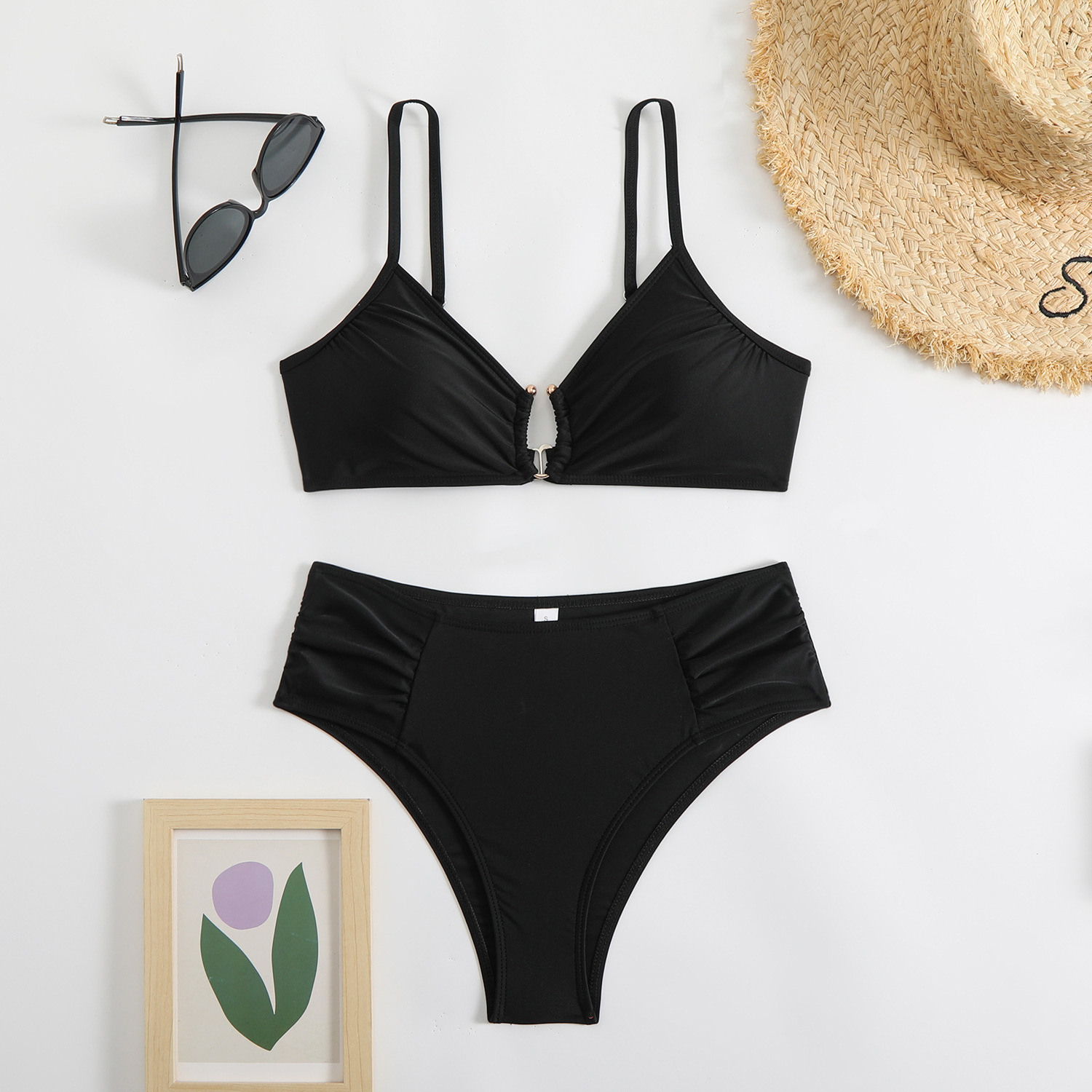 Solid Color Two-Piece Bikini Set For Women, Trendy Swimwear With Comfortable Fit, Versatile Beach & Pool Swimsuit_ecoleips.com