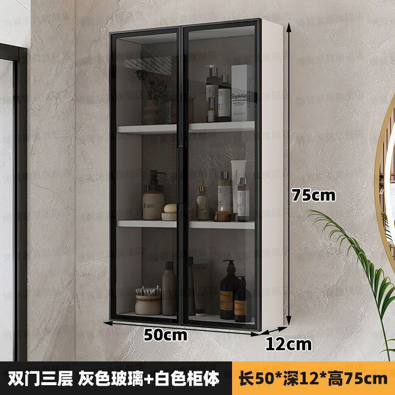 新款铝合金吊柜厨房浴室墙壁挂柜防水防潮阳台卫生间收纳柜挂墙|undefined