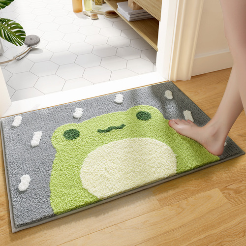 New cartoon high and low wool home flocking floor mats, door bathroom water-absorbent non-slip mats, entrance door mats