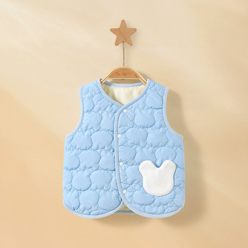 Baby chaleco de otoño y invierno para niños abrigo de terciopelo para niños niñas ropa de invierno gruesa con hombro de hombro chaleco de bebé