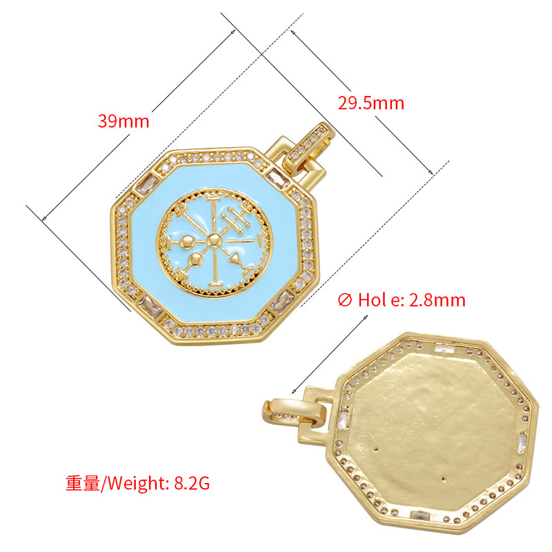fashion geometric jewelry accessories pendant star moon octagon zircon cooper pendantpicture6
