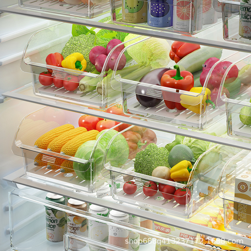 冰箱收纳盒食品级保鲜盒蔬菜水果冰箱储物盒厨房大容量收纳整理盒|undefined
