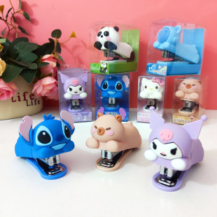 Kulomi Stapler Mini small size Students Use Convenient Cute Cartoon No.10 Labor-saving Test Paper Binding Machine Stationery