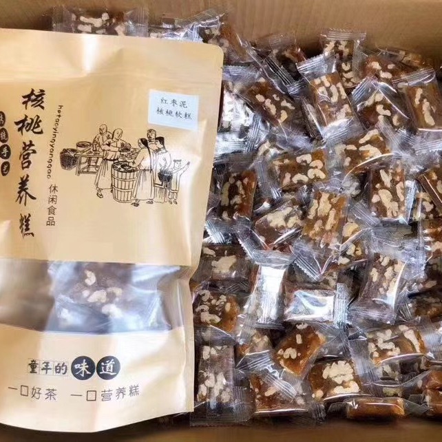 红枣泥核桃糕手工传统糕点孕妇零食软糕老人儿童补钙南枣核桃切糕