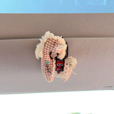 Visor Multifunctional Card Sunglasses – Car Glasses Clip/Bill Clip - rich-horse-pink-black-glasses-clip