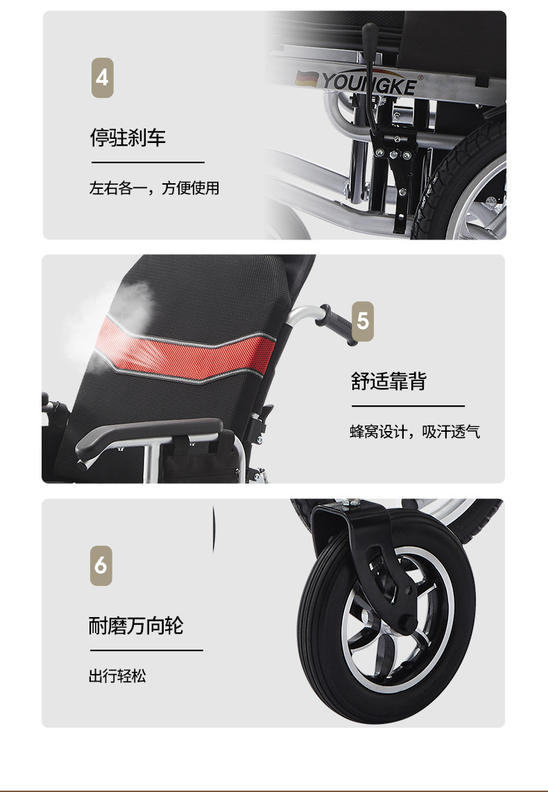 Yingkang Electric Wheelchair Brushless Folding Lightweight Elderly Long Endurance Intelligent Fully Automatic Four-Wheel Scooter