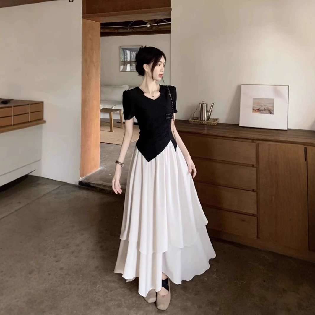 Большой размер нерегулярный стройный тонкий дизайн топы