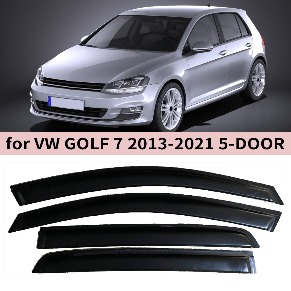Volkswagen For Volkswagen VW GOLF 7 2013-2021 5 Door Window Visor Rain Guards (Rain shield) - for-vw-golf-7-2013-2021-5-door4pcs