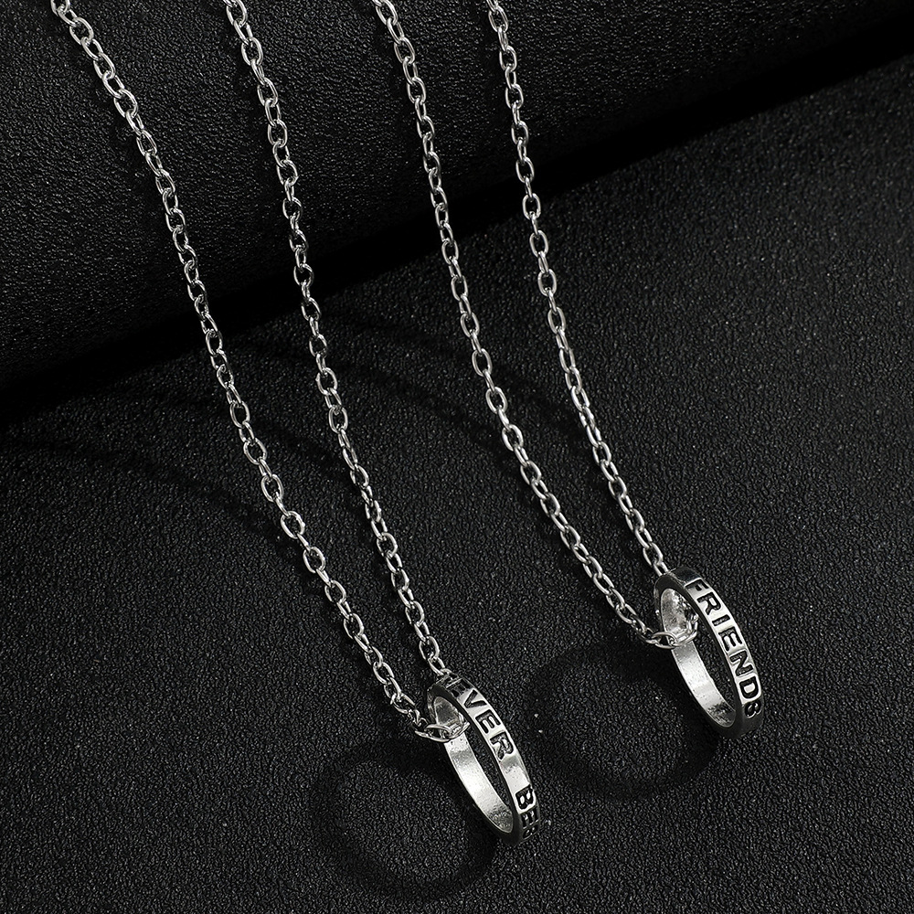 好朋友闺蜜项链女学生简约字母戒指吊坠项链毛衣链开学礼品批发
